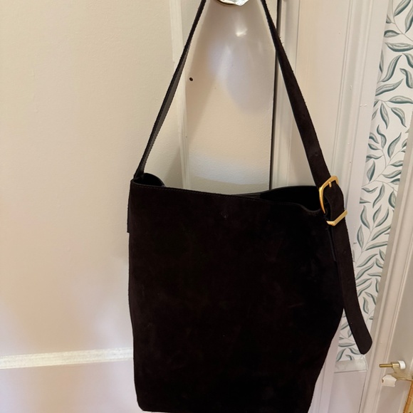 Madewell Suede Essential Tote Bag in Dark Carob - Picture 2 of 3